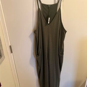 Wild Fable Dark Green Knit Romper